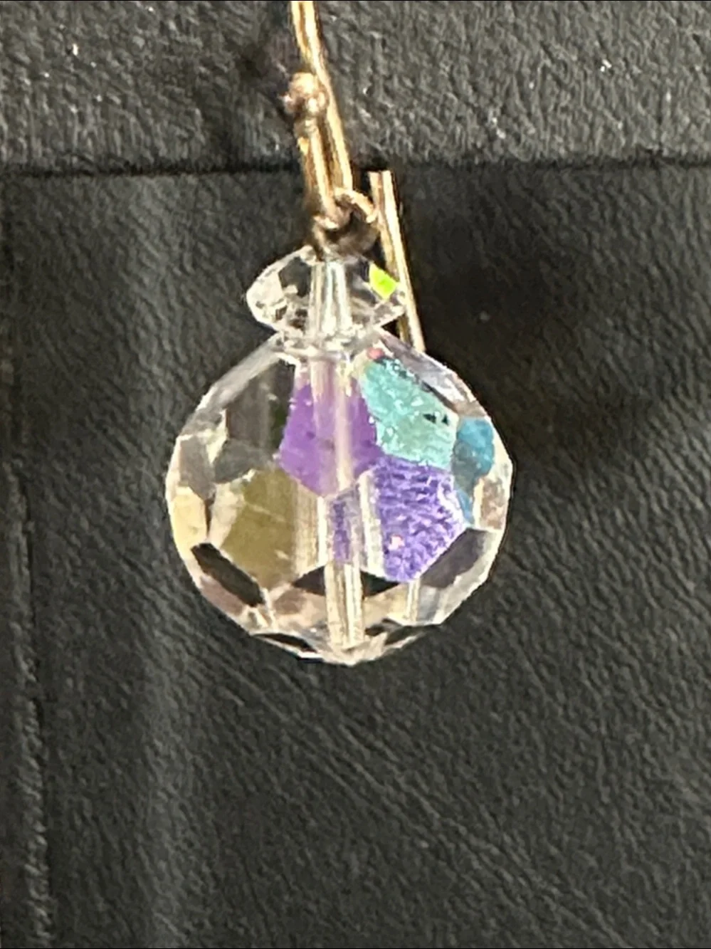AB Faceted Crystal 14k Gold-plate Wire Back Drop Earrings